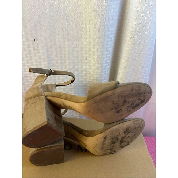 Sam Edelman Block Heel Ankle Strap Brown Suede size 8.5 - Picture 9 of 12